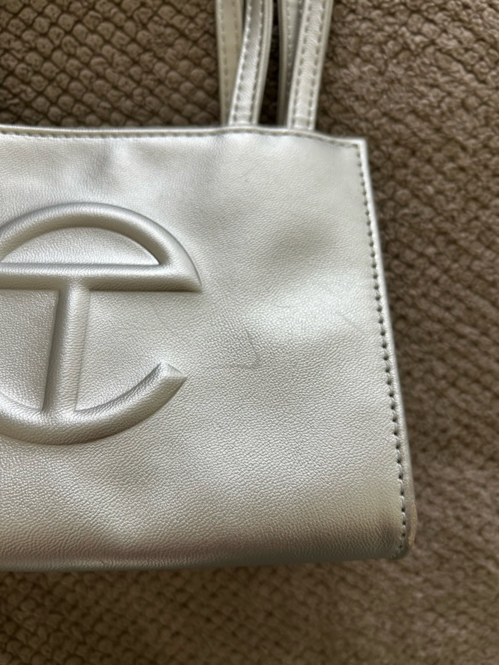 Small Silver Telfar Shopping Bag - Picture 3 of 9
